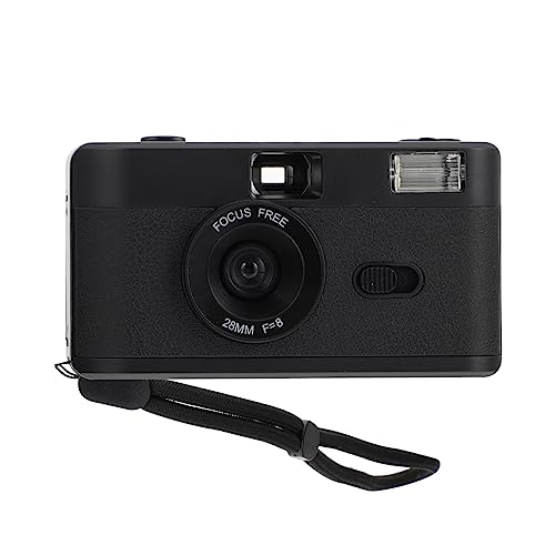 Yardenfun Cámara De Película Vintage Negro Una Cámara Reutilizable De Flash Incorporado para Uso Exteriores como Analógica para Principiantes
