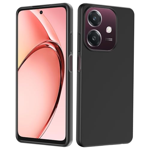Heioloo Cover per OPPO A60 5G/OPPO A40/OPPO A40m Custodia Protezione [Anti-Caduta] Silicone Morbido TPU Cover Anti Impronta Phone Case, Anti-Antiurto, Anti-Scratch - Nero