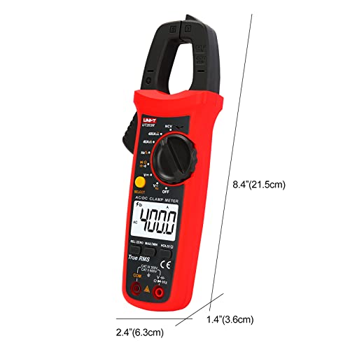 Uni-T Digital Clamp Meter Ut203R Ac Current True Rms Volt Amp Ohm Meter Hvac Clamp On Multimeter, Auto Ranging 4,000 Counts Ncv Ac Dc Voltage Frequency Resistance Capacitance Continuity Diode Tester #TOP4