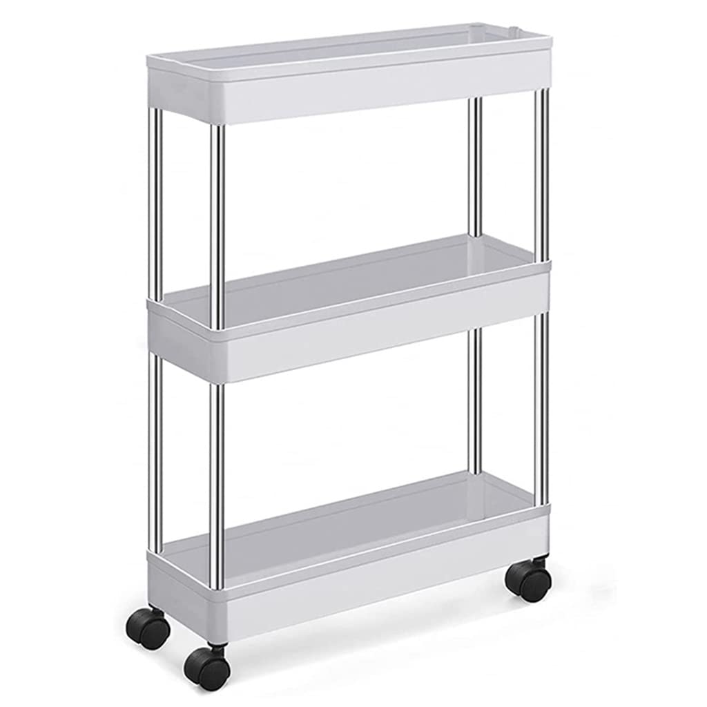 Carrito de Almacenamiento Delgado de 2 Niveles/3 Niveles/4 Niveles, Unidad de estantería móvil, Organizador de baño, Carrito Deslizante para refrigerios con Ruedas para Cocina (Col