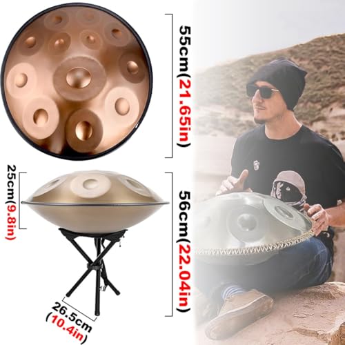 Tambor Handpan de 9 Notas 22 Pulgadas Color Dorado miniatura 5