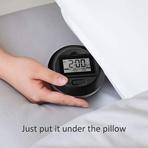 dretec Vibrating Alarm Clock LED Display Super Strong Vibration for Heavy Sleepers Deaf Hearing Impaired, 1.3" Height Works Under Pillow, 2 Individual Alarm Settings