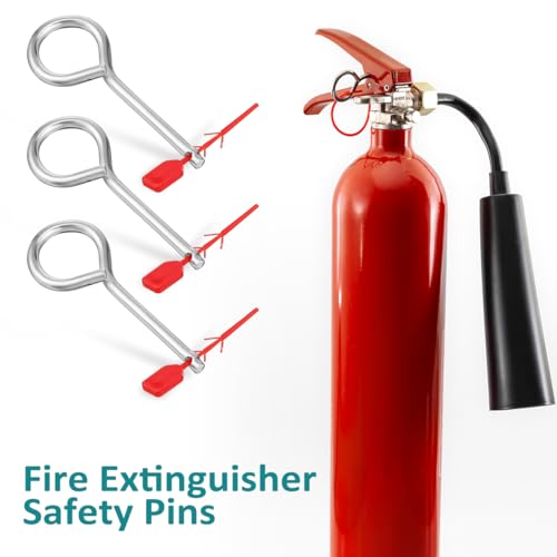 Image of jojofuny 15 Sets Fire Extinguisher Locking Pins with Red Tamper Seals Plastic and Metal Safety Clips for Home Use Fire Extinguisher Safety Pull Pins