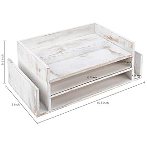 MyGift 3-Tier Shabby Whitewashed Wood Office Desktop Document Tray & Mail Sorter MyGift 3 Tier Shabby Whitewashed Wood Office Desktop Document Tray Mail Sorter