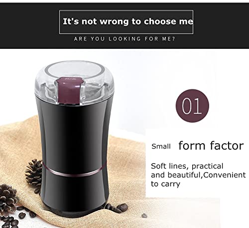 Macinacaffè Elettrico 400W - Con Lama Acciaio Inox, Per Caffè, Spezie, Noci, Basso Rumore, Compatto - Foto 8