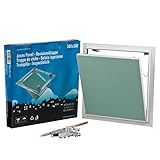 Revisionsklappe 30x30cm Malerfertiges Tür - Unsichtbar Revisionstür 300x300mm Malerfertiges Tür | Trockenbau Gipskarton 12,5mm | Wartungsklappe Aluminium Rahmen | Wartungsöffnung Feuchtraumgeeignet