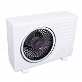 Rengue Mini Ventilador de Escritorio USB Silencioso, Ventilador de Mesa Portátil Recargable con Luz de Anillo, Refrigeración Personal de 3 Velocidades de 1200 MAh para Viajes, Camping, Oficina,