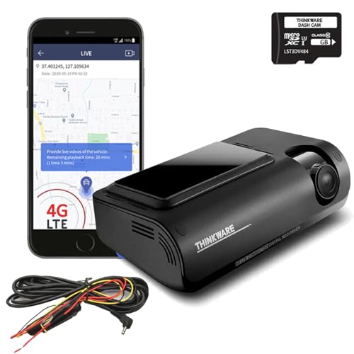 Thinkware T700 Dash Cam Full HD 1080p - Front Car Dash Camera with Built-in Wi-fi, 4G LTE Connectivity, Super Night Vision and Safety Camera Alert - Includes 16GB SD Card - LTE Android/iOS App