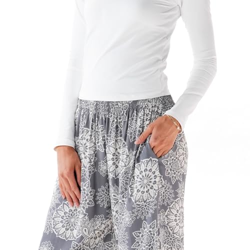 Image of Lotus and Luna Women's Harem Pants Thai Pants for Beach & Lounge High Waisted Flowy Boho Pants Genie Pants Yoga Pants