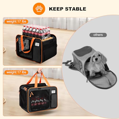 pidipiti Pidipiti 20 x 14 x 14 transportador de viagem expansível para gato, para 1 gato pequeno e m