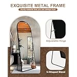 Delma Arched Mirror Full Length,56"x20" Standing Mirror,Large Floor with Stand for Wall Entryway Door Bedroom Bathroom Living Room - Image 4