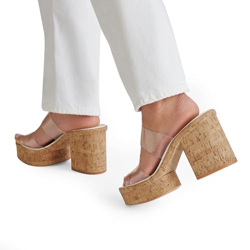 Clear Platform Sandals for Women Slip on Summer Wedge Block Chunky High Heeled Slides Transparent Open Toe Beach Shoes3