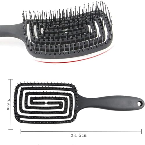 Image of Wet Hair Detangling Brush | Vented No-Tangle Hair Brush for Wet & Dry Use | Glide Through Knots Easily | Detangler for Kids, Women & Men | Gentle & Lightweight Styling Tool (Black)