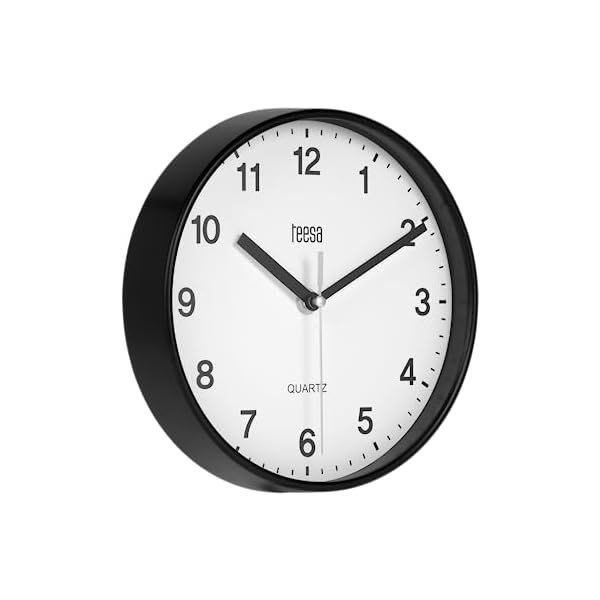 Teesa Uhr Analog Wand Universal 20 cm TSA0038B Schwarz – Bild 3