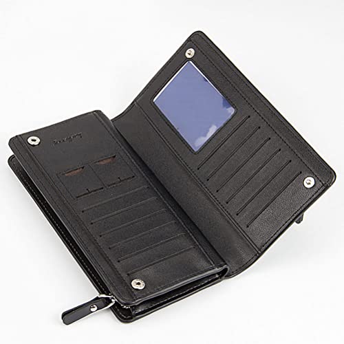 Minimalist Leather Bifold Wallet for Men Business Casual Card Cases Large Storage Capacity，KF010BL4