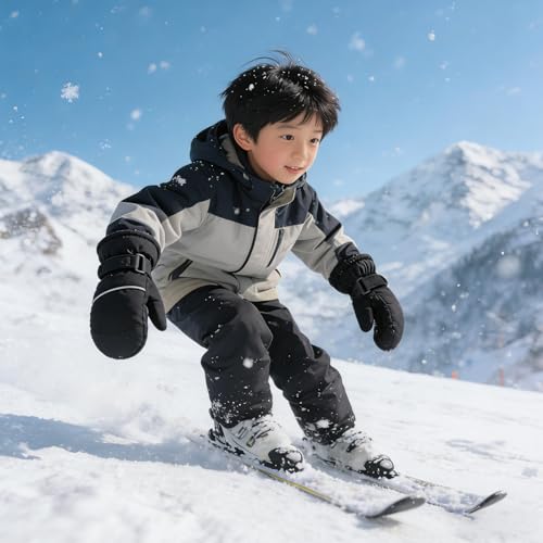 Image of TRIWONDER Kids Winter Snow Mittens, Waterproof Ski Gloves Boys Girls 3-5T