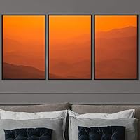 3 Piece Framed Canvas Wall Art Orange Sunset Canvas Prints Home Artwork Decoration for Living Room,Bedroom - 16