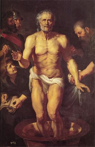 Cuadro decorativo para pared La muerte de Séneca de Rubens, pintura en lienzo de 60x90cm para salón