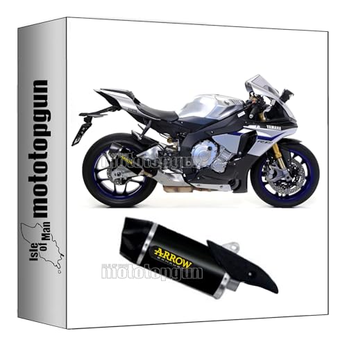Silencieux Arrow Indy-Race noir et embout carbone carby pour Yamaha R1 15-16