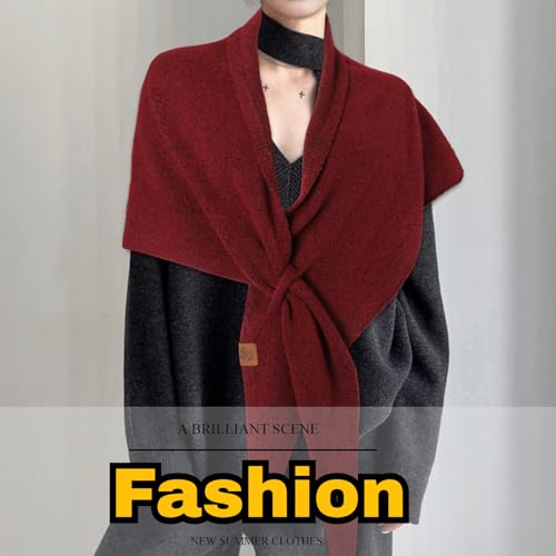 Women's Solid Color Scarf, Women Knitted Shawls and Wraps Cardigan Cape, Wool Cashmere Shoulder Top Sweater Shawl Scarf 20252