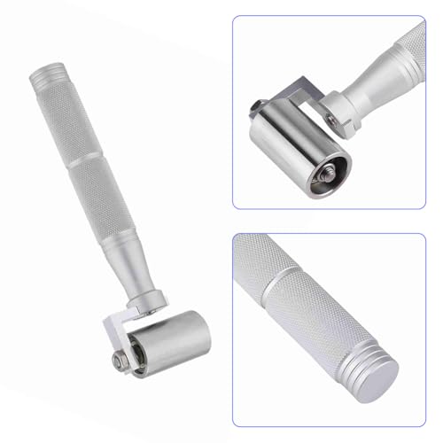 Joyzan Edelstahl Tapete Rooler, Andrückroller Flache Druckwalze DIY Edelstahlwalze Tapeten Nahtroller Handwalzenplatte Handroller Kantennaht Heimdekoration Anwenden Rollenwerkzeug Rutschfestes