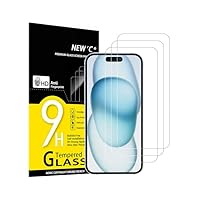 NEW'C 3 Pezzi, Vetro Temperato per iPhone 16, iPhone 15, iPhone 15 Pro (6,1 Pollici), Pellicola...