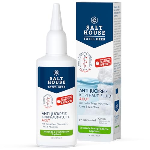 Salthouse Totes Meer Therapie Anti-Juckreiz Kopfhaut-Fluid Akut, beruhigende Leave-on-Pflege ohne Ausspülen, mit Panthenol & Niacinamid, bei Kopfhautjucken, 75ml