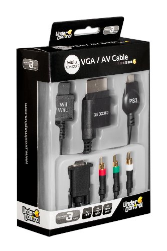 Under Control Câble Multi VGA - Multi VGA Cable Noir pour Consoles de Jeu (Wii, Wii U, PS3, Xbox...