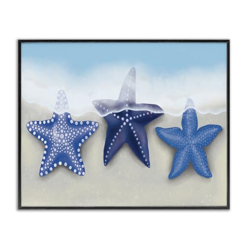 Blue Starfish Shoreline Coastal, 24 x 30 Inch Framed Giclée Print