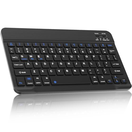 Bluetooth Keyboard for iPad 5th~10th gen, iPad Air (M2 2024, 5th/4th gen), iPad Pro 11-in, Samsung Galaxy Tablet, Xiaomi, Wireless Design, USB-C Rechargeable 90 Days Battery, Black