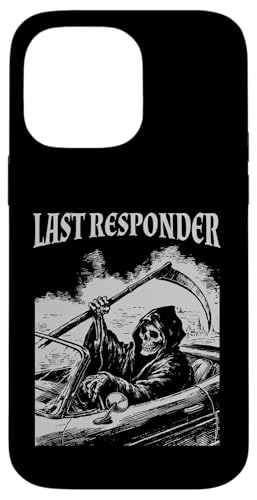 Funny Grim Reaper Last Responder Goth Dad Vintage Graphic スマホケース iPhone 14 Pro Max 用