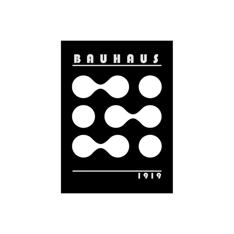 Image of BLINKART Vintage Bauhaus Retro Geometric Aesthetic Poster Gallery | Colorful Wrap Framed For Home Office Studio Living Room Modern Art Studio Decoration Abstract Shapes | (d157) | 13x10 Inch