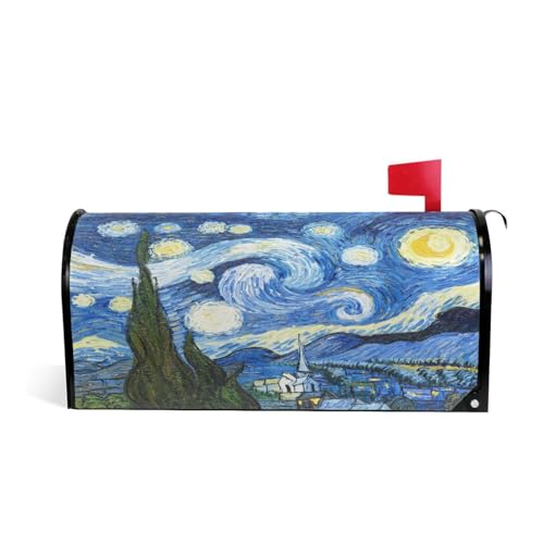 ALAZA Starry Night Van Gogh Magnetic Mailbox Cover MailWraps Garden Yard Home Decor for Outside Oversized-25.5