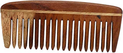 Image of Ekan 100% Natural Handmade Neem Wood Comb For Control Hair Fall And Hair Regrowth For Men And Women Pack Of 1 (Neem wood Comb Model no -8)