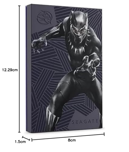 Image of Seagate King of Wakanda SE FireCuda External HDD 2TB - USB 3.2, Customizable RGB LED Magenta, with 3 yr Data Recovery Services (STLX2000400)