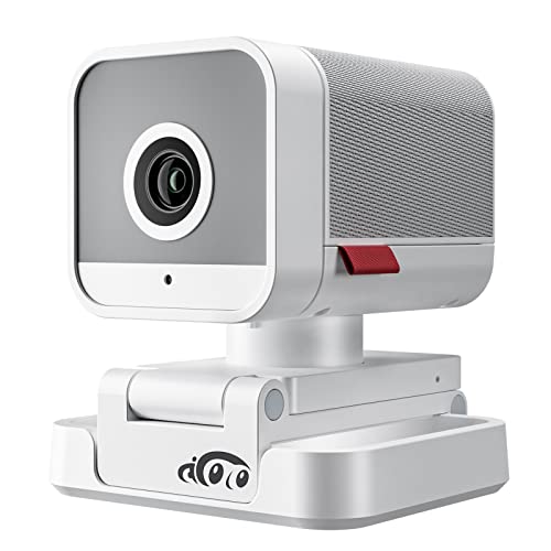 aicoco Streaming Webcam, Landscape/Portrait Mode Switching, AI Tracking, Gesture Control, Zoom Certified, Dual Omnidirectional Noise-Canceling Microphones, No App, Full HD 1080P Live Streaming Camera