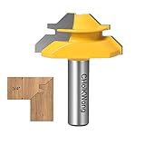 45 Degree Lock Miter Router Bit 1/2 Inch Shank, 3/4 Inch Stock Joint Router Bit 2 inch Dia...