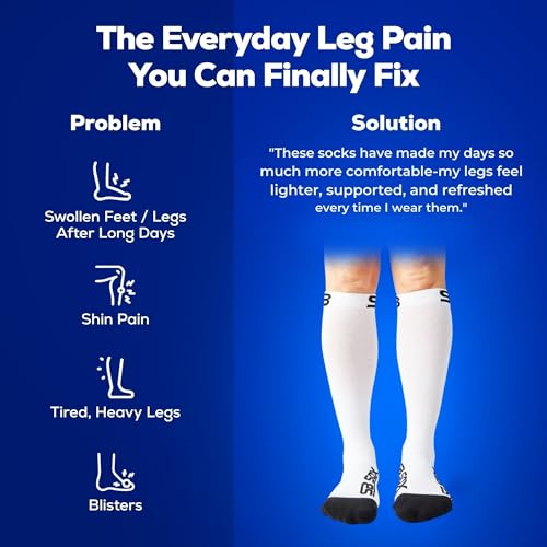 Image of SB SOX Compression Socks for Men & Women (20-30mmHg) - Best Compression Socks for Travel, Medical, Sports, Wide Calf Fit, and Daily Wear