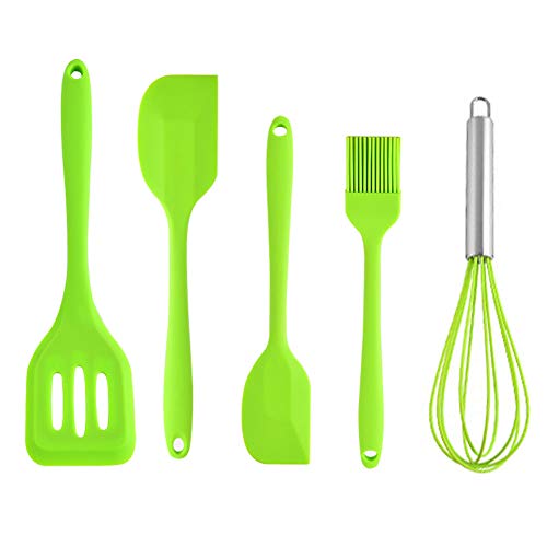 5 Pcs Silicone Cooking Utensils Sets, Heat Scratch Resistant Cooking Utensils Set, Non-Stick Kitchen Utensils Set