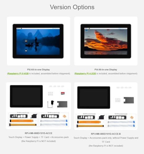 Image of TUOPUONE 10.1inch 1280x800 Industrial HMI All-in-one Touch Display for Raspbery Pi, Supports Dual 4K HDMI Output, 10-Point Touch, Optical Bonding, Aluminum Alloy Case, Raspbery Pi 4-2GB Included