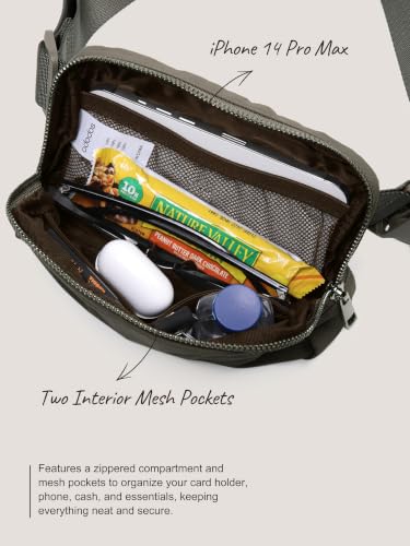Image of ODODOS Unisex Mini Belt Bag with Adjustable Strap Small Fanny Pack for Workout Running Traveling Hiking, Dark Umber