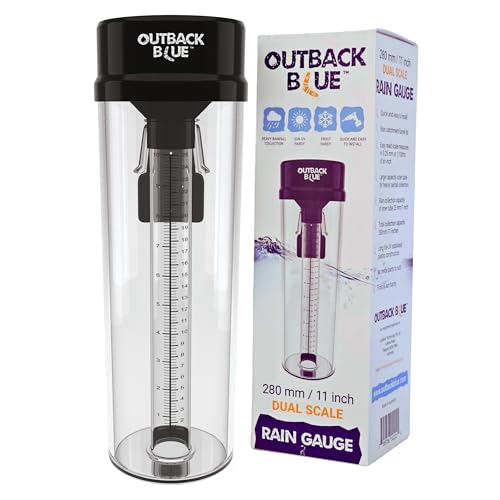 Professional Rain Gauge - 11" High Capacity Precipitation Measure Tool, Accurate to 0.01 Inch, Weather Resistant, Easy Read, for Garden, Farm, Meteorology - Australian Made