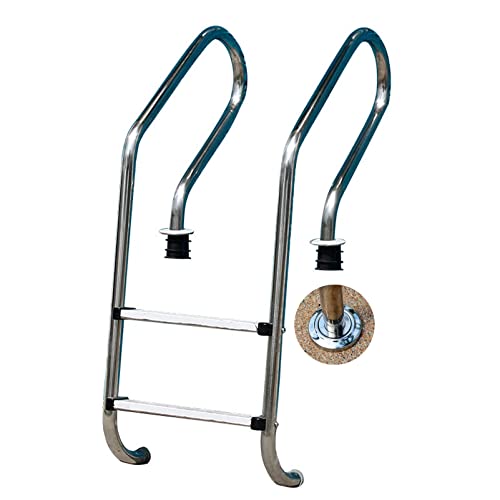 Escalera para piscina 2 peldaños acero inoxidable antideslizante miniatura 1