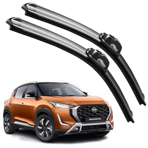 Image of Frameless Rubber Car Wiper Blades Set of 2 Compatible with (Magnite (D-20,P-16))
