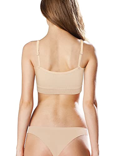 SATINIOR 4 Pieces Bralette Neck Cami Bra Wireless Tank Top Sports Bra for Women3