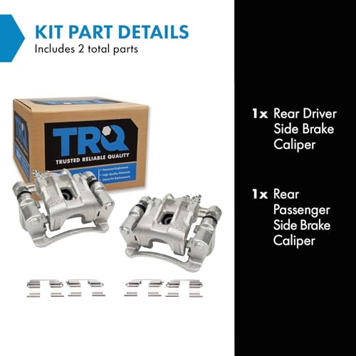 Image of TRQ Rear Driver and Passenger Side Brake Caliper Set Hardware Compatible with 09-12 Hyundai Elantra
