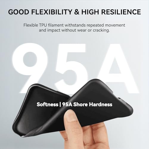 Filamento TPU 1,75 mm, Filamento Flessibile per Stampante 3D JAYO TPU Shore 95A, 0,5 kg TPU Arancia, Precisione Dimensionale +/- 0,02 mm