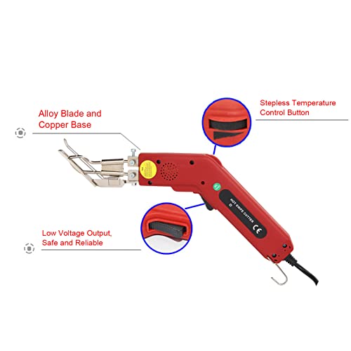 Electric Hot Knife 400℃ 100W Stepless Adjustment Fabric Cutter Cutting Tool Set Kit for Sponge Foam Rope Leather