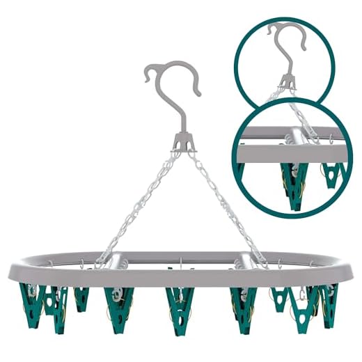 Mini Varal Oval com 24 Prendedores na cor verde, LAV6803, Flash Limp