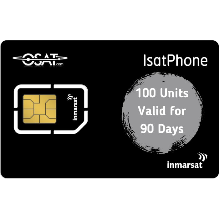 OSAT Inmarsat IsatPhone   Tarjeta SIM prepagada con 100 unidades (77 minutos) válida durante 90 días